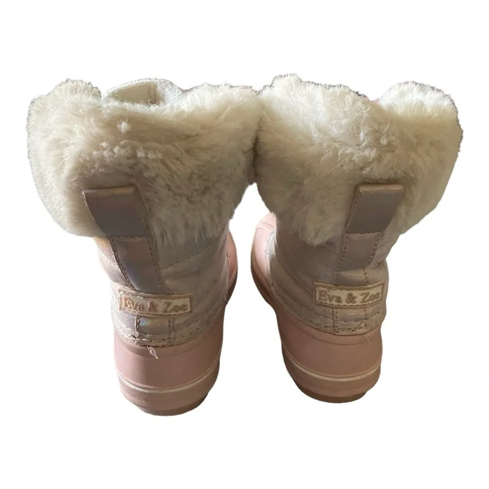 EVA & ZOE-PINK AND WHITE SNOW BOOTS-GIRLS SIZE 10